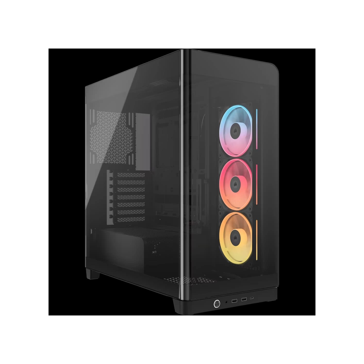 Gabinete CORSAIR FRAME 4500X LX-R RGB iCUE LINK Mid Tower de cristal panorámico Negro · Corsair · Gamer/con vidrio