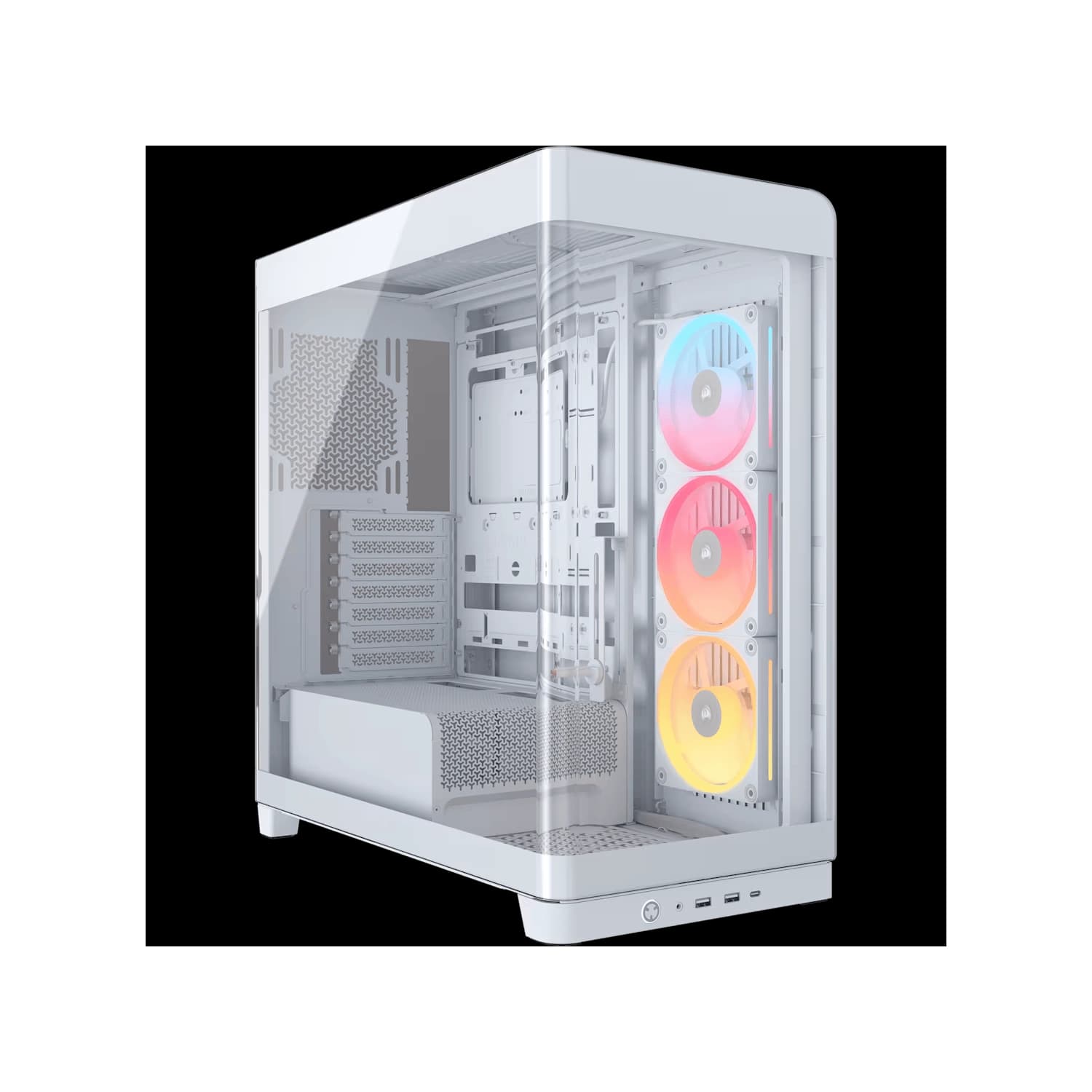 Gabinete CORSAIR FRAME 4500X LX-R RGB iCUE LINK Mid Tower de cristal panorámico Blanco · Corsair · Gamer/con vidrio
