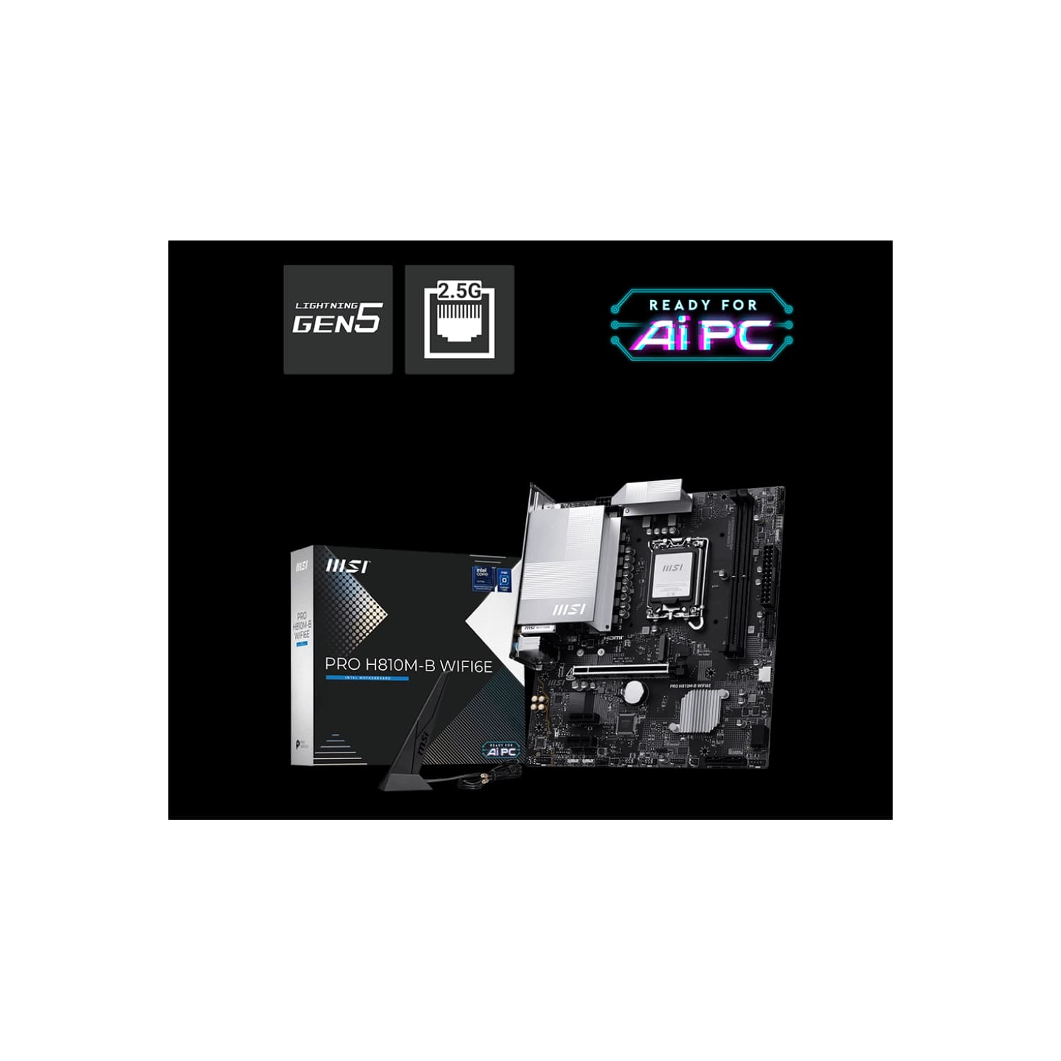 Motherboard MSI PRO H810M-B WIFI6E LGA 1851 DDR5 · MSI · Intel 1851