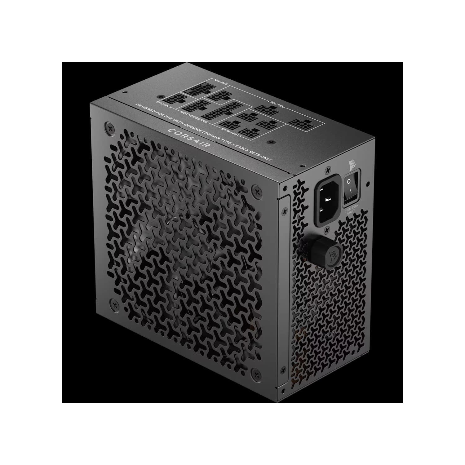 Fuente CORSAIR RM850X SHIFT 850W ATX 3.1 PCIe 5.1 Full Modular conexión lateral · Corsair · Sin certificar