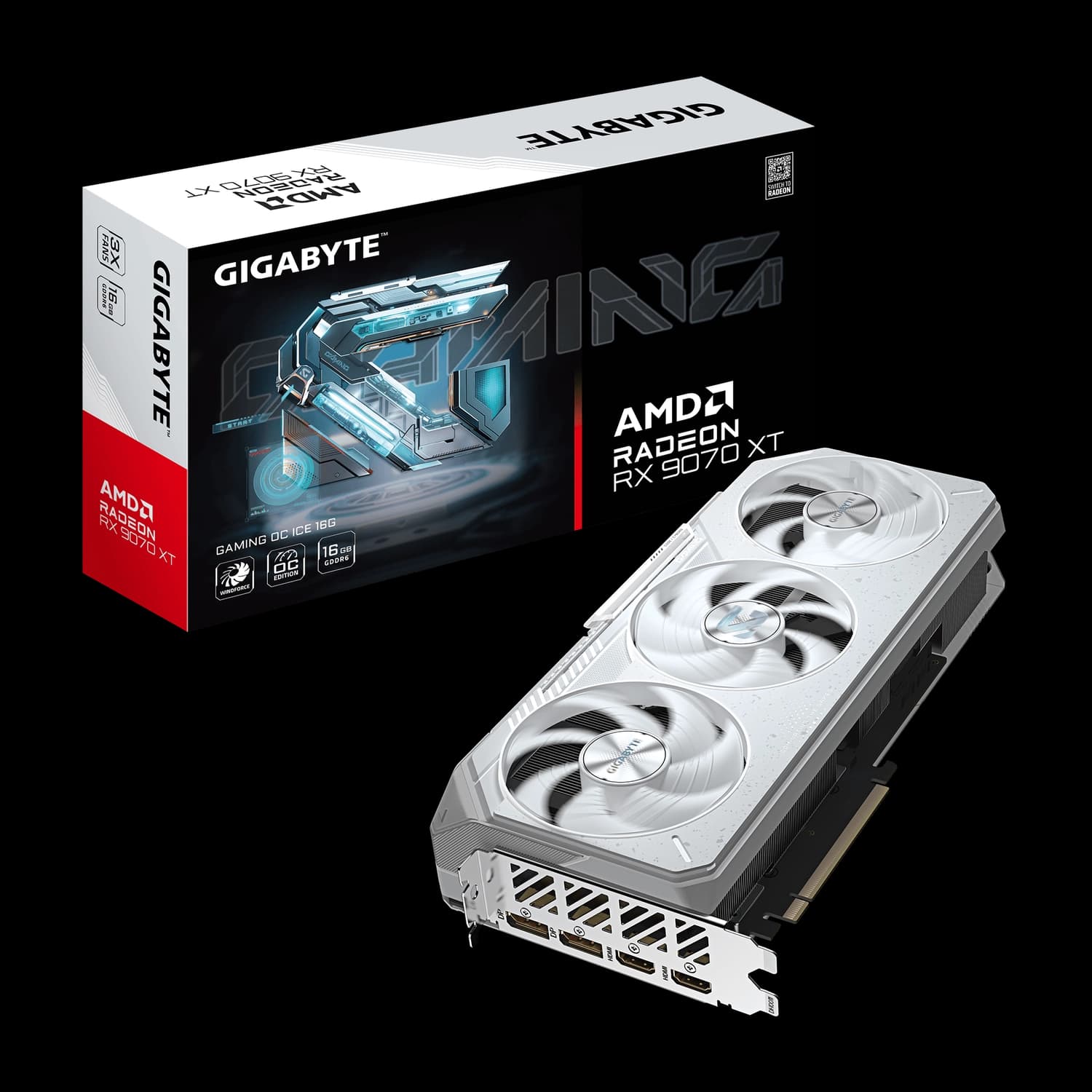 Placa de Video GIGABYTE AMD Radeon RX 9070 XT GAMING OC ICE 16G · Gigabyte · AMD Radeon RX