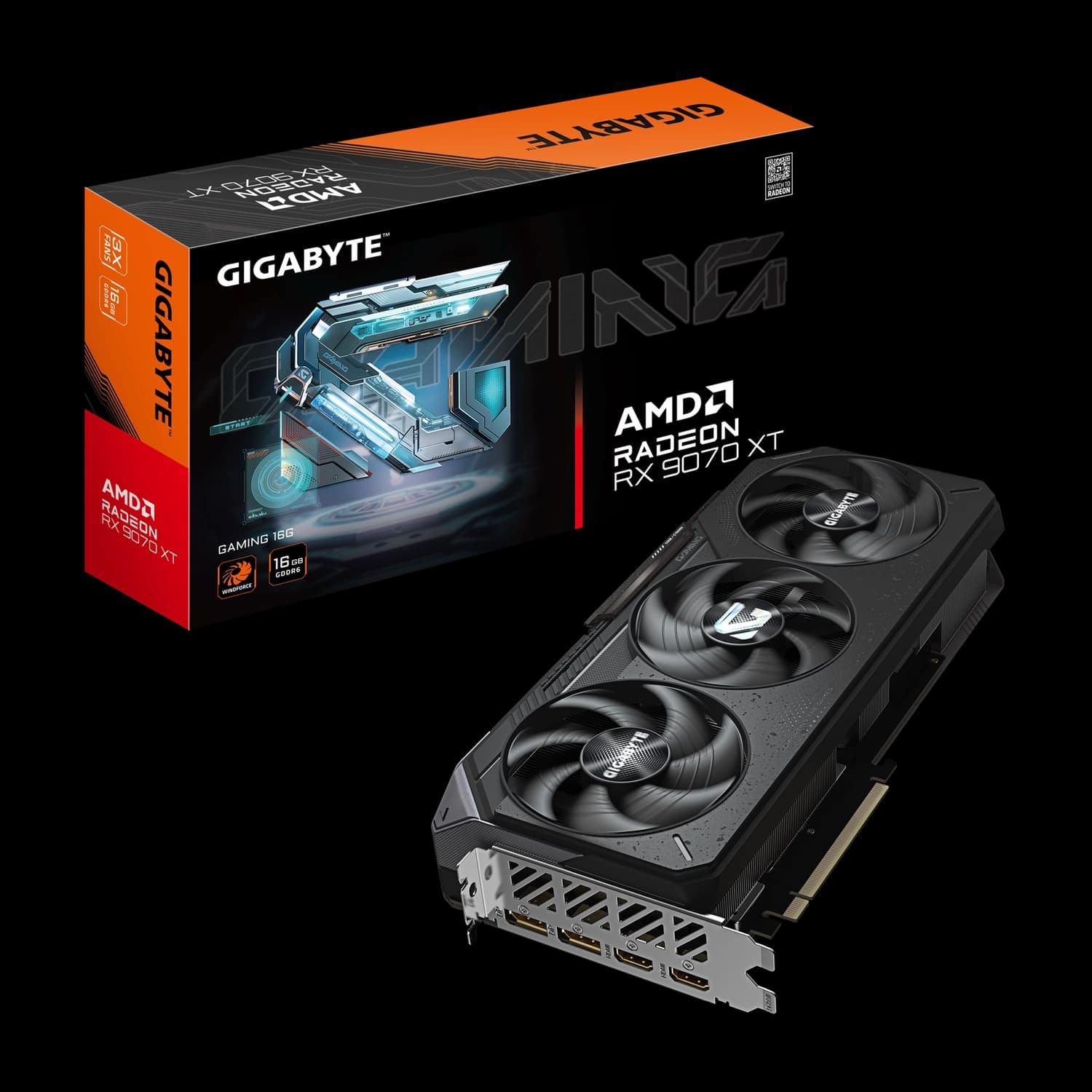 Placa de Video GIGABYTE AMD Radeon RX 9070 XT GAMING 16G · Gigabyte · AMD Radeon RX