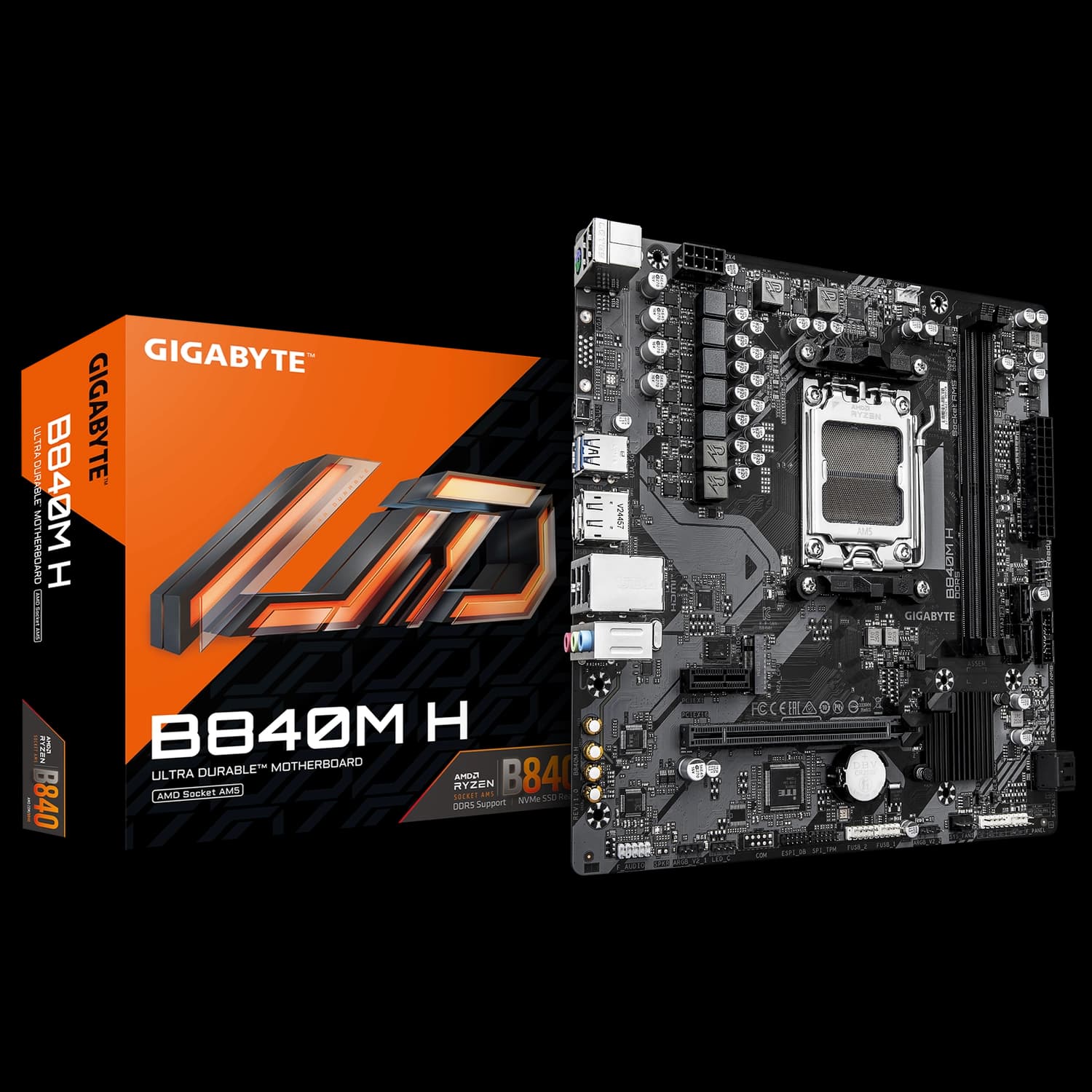 Motherboard GIGABYTE B840M H AM5 DDR5 · Gigabyte · AMD AM5
