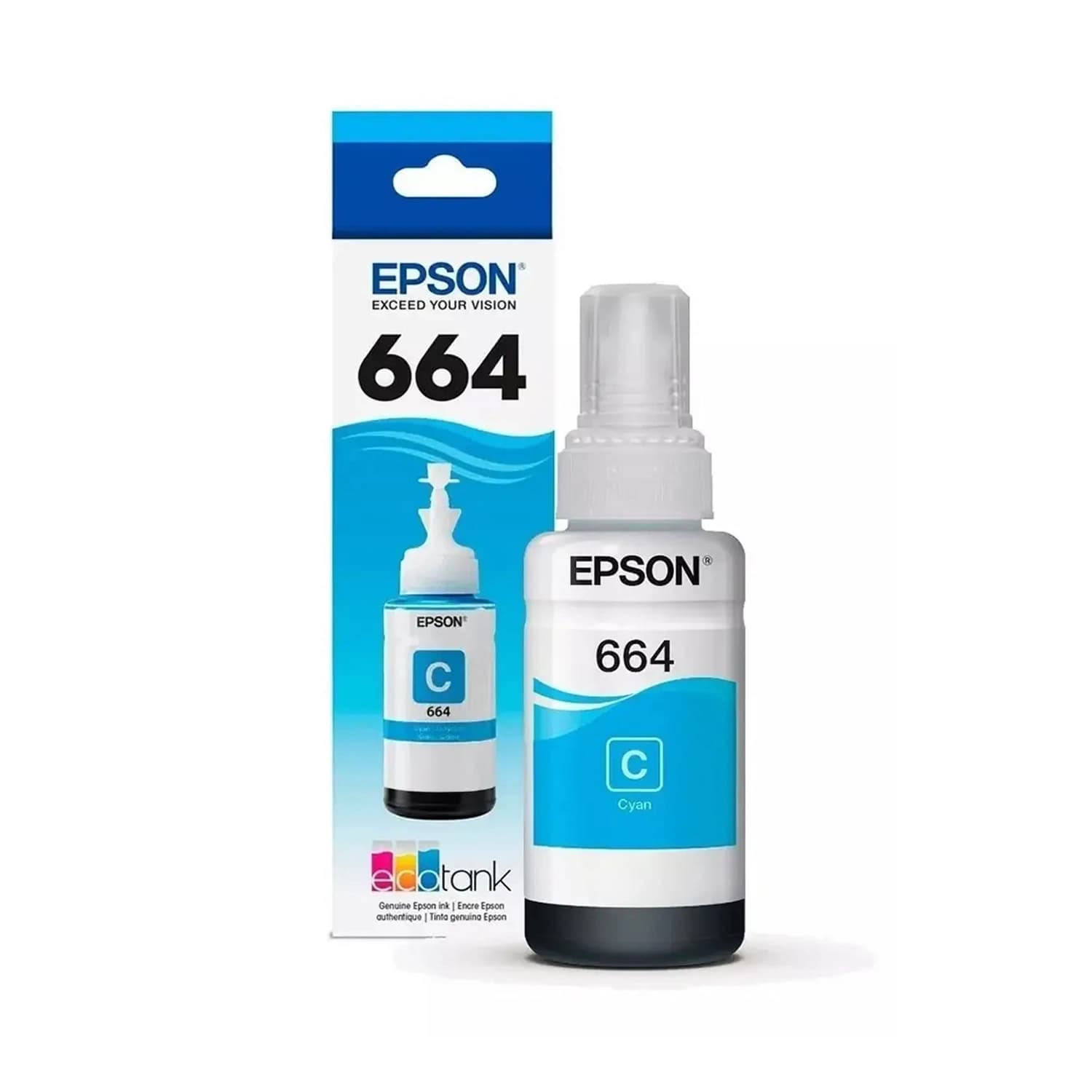 Botella de Tinta Epson 664 Cian · Epson · Botella de tinta