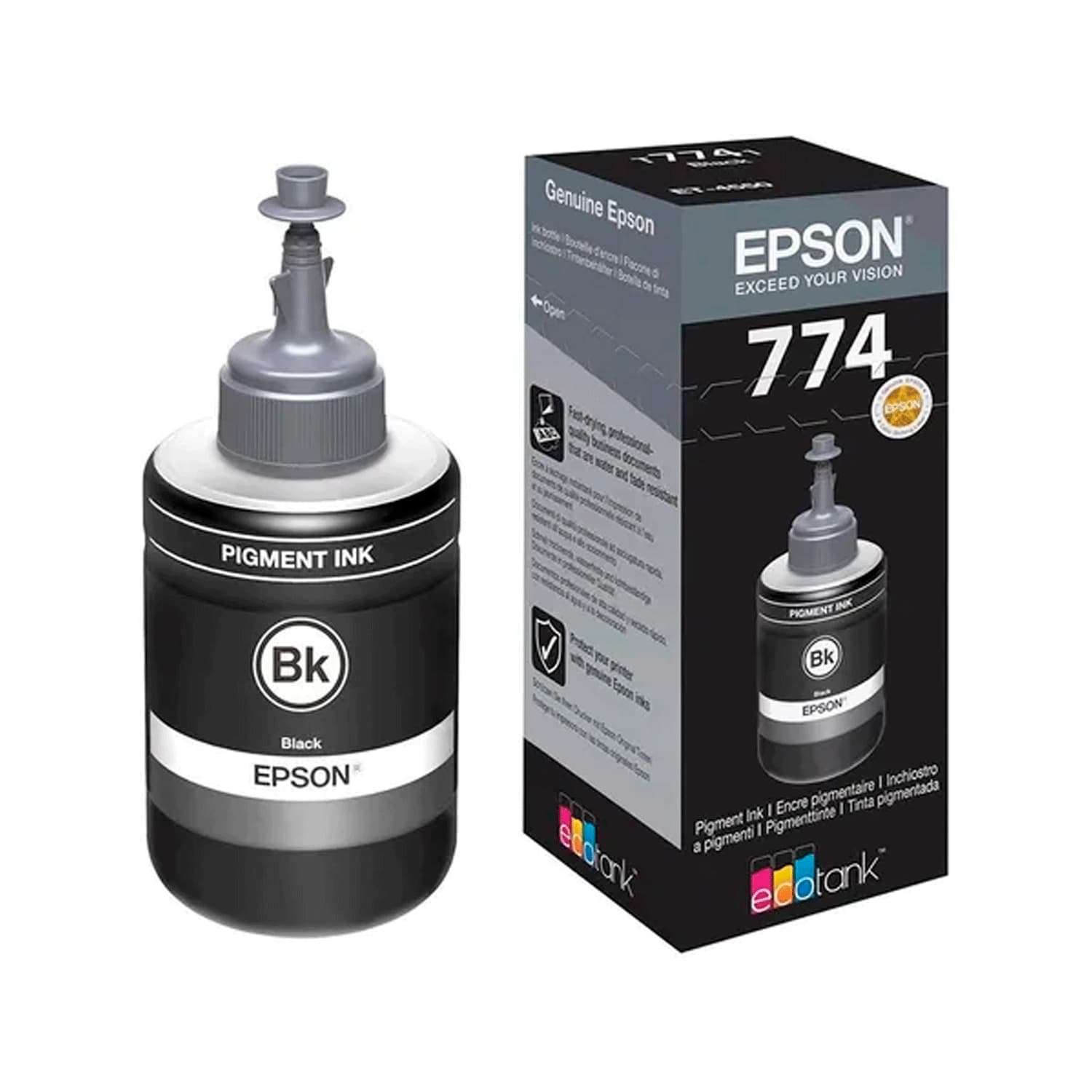 Botella de Tinta Epson 774 Negra · Epson · Botella de tinta