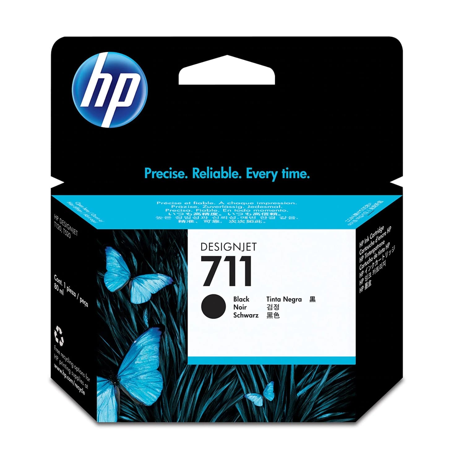 Cartucho de Tinta Plotter HP 711 Negra Alta Capacidad · HP · Cartucho de tinta