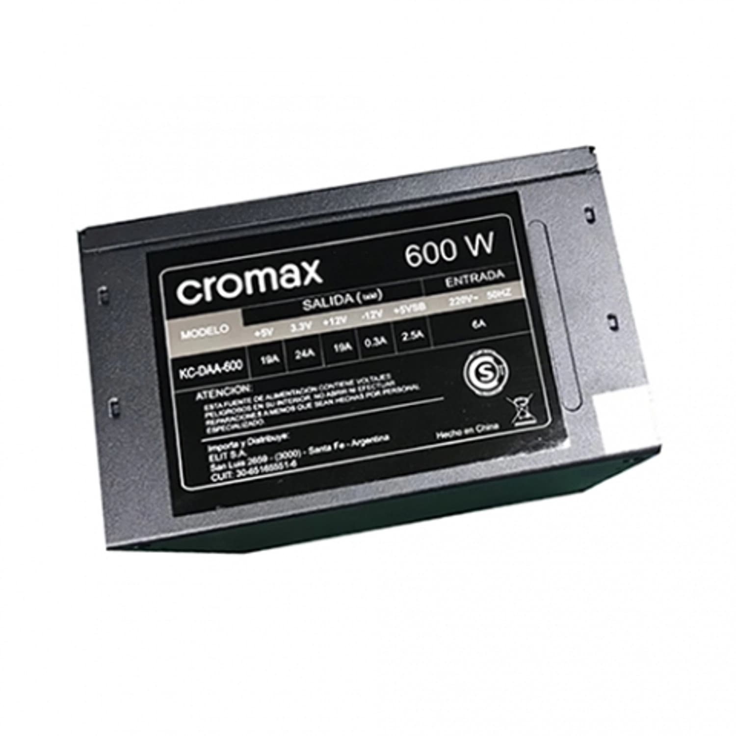 Fuente CROMAX KC-DDA-600 600W Standard ATX Fijo · CROMAX
