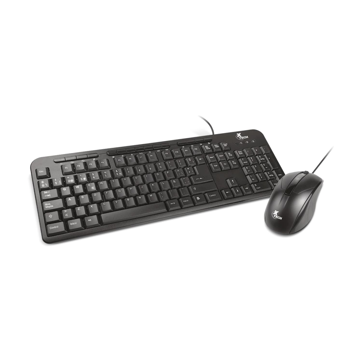 Teclado y Mouse c/Cable XTECH XTK-301S Negro · XTECH