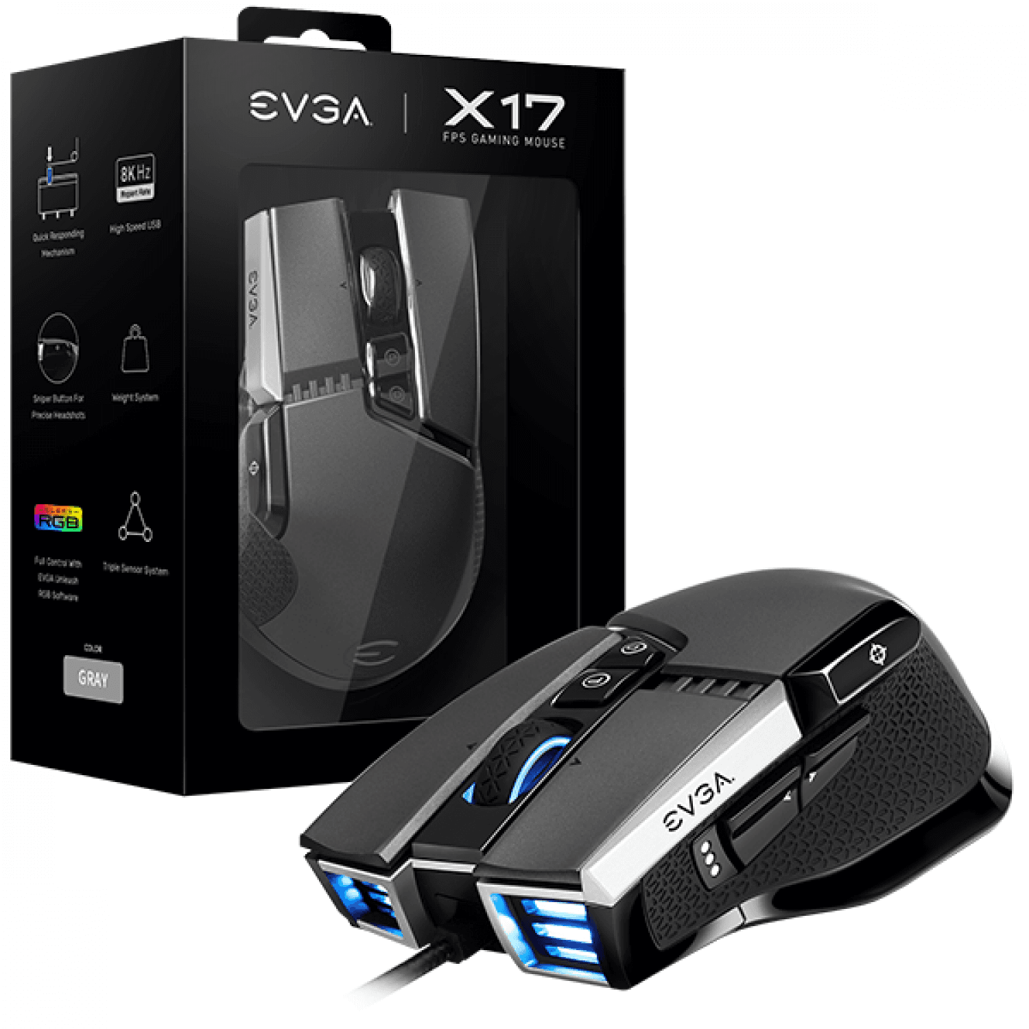 MOUSE GAMER EVGA X17 GREY