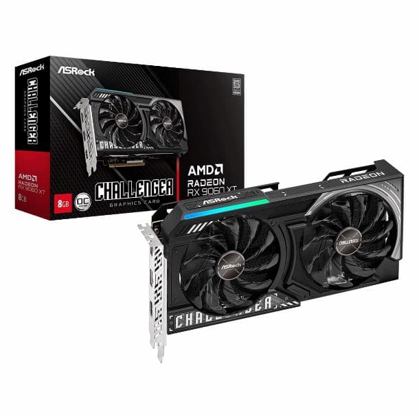 Placa de Video AMD Radeon Asrock RX 9060 XT Challenger OC 8GB GDDR6 · AsRock