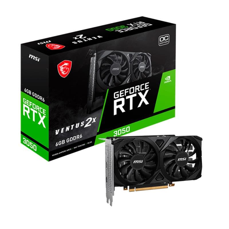 Placa de Video MSI RTX 3050 Ventus 2X 6GB GDDR6 OC · MSI · NVIDIA RTX