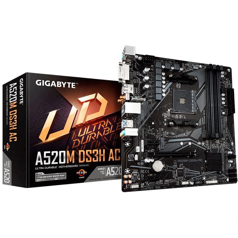 Motherboard Gigabyte A520M DS3H AC AM4 · Gigabyte · AMD AM4