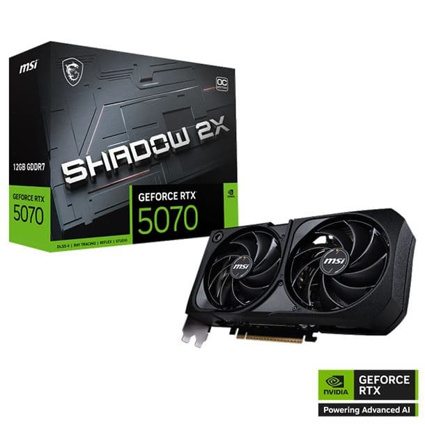 Placa de Video Msi Nvidia Geforce Rtx 5070 Shadow X2 12gb Oc Gddr7 · MSI · NVIDIA RTX