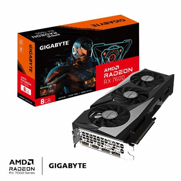Placa de Video Gigabyte Rx 7600 GAMING OC 8GB GDDR6 (Mejor que RTX 3060) · Gigabyte · NVIDIA RTX