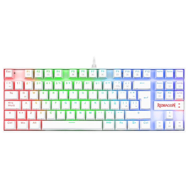 Teclado Redragon K552 Kumara Mecanico White Rainbow LED Switch Red · Redragon · Switches
