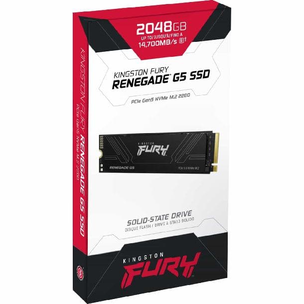 Disco Solido SSD 1TB Kingston Fury Renegade G5 M.2 NVMe PCIe 5.0 14.200MB/s · Kingston