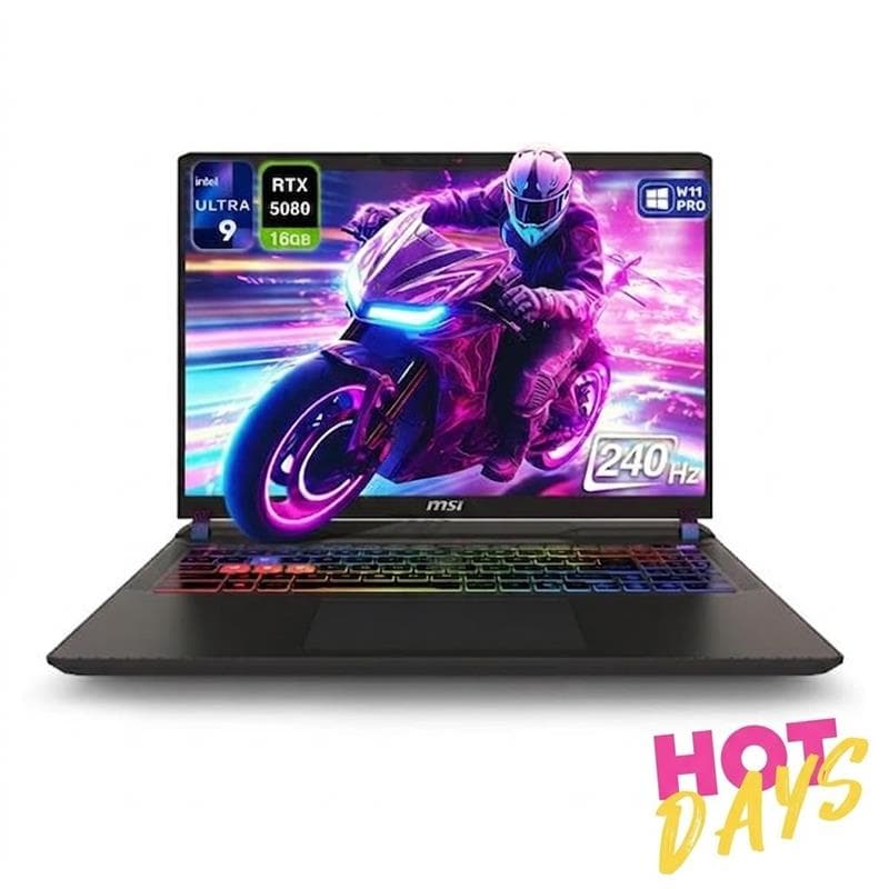 Notebook MSI Vector 16 HX 16" Intel Ultra 9 275HX 16GB DDR5 1TB SSD RTX 5080 240HZ WIN11 · MSI · Gamer