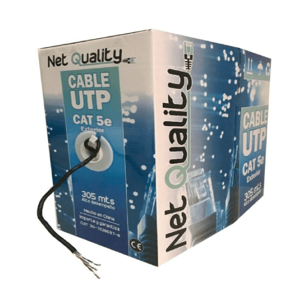 Bobina de Cable Utp Cat5E Exterior Net Quality Caja 305 Mts