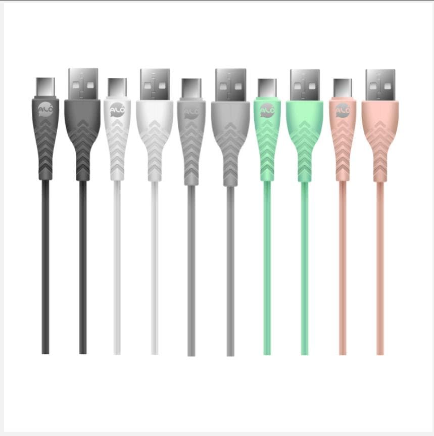 CABLE ALO FLASH USB TYPE-C X12 UNIDADES LA CAJA COLORES VARIOS