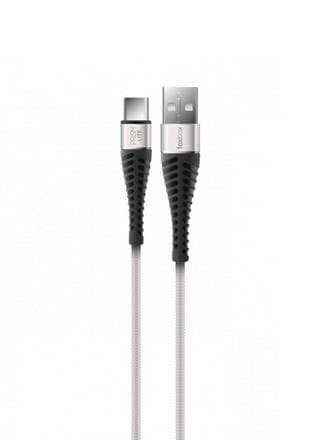 CELULAR CABLE USB FOXBOX PRISM TYPE- C 125 CM BLANCO - CARGA RAPIDA