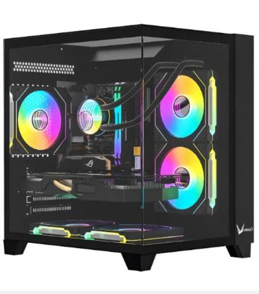 GABINETE GAMER FORMULA V LINE CRYSTAL Z9M FLOE BLACK (MATX 5 FANS ARGB)