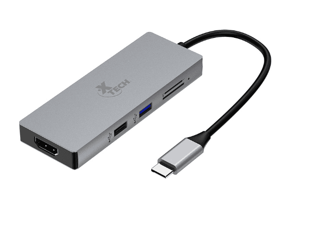 ADAPTADOR MULTIPUERTO XTECH 5 en 1 CON CONEXION USB-C (XTC-564)