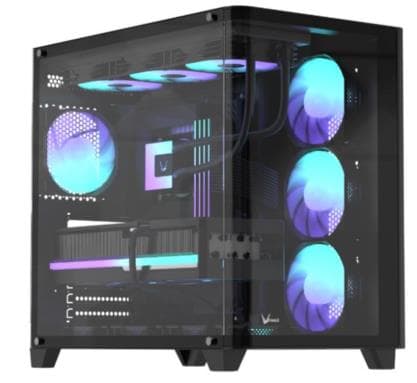 GABINETE GAMER FORMULA V LINE CRYSTAL U2 FLOE BLACK