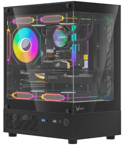 GABINETE GAMER FORMULA V LINE CRYSTAL Z1CM PLUS BLACK