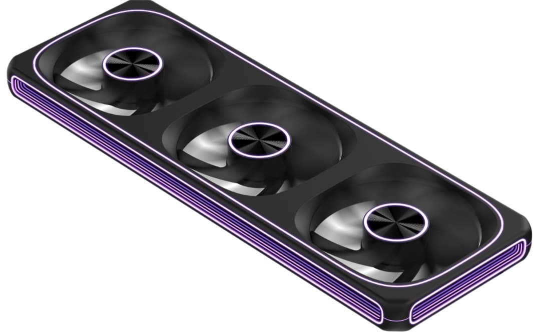 TRIPLE FAN FORMULA V LINE AIR FUSION 3 BLACK REVERSE ARGB 360MM