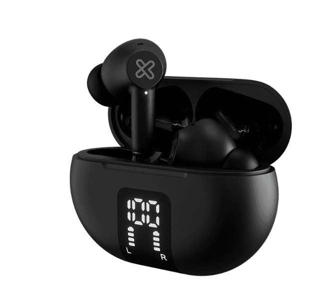 AURICULAR KLIPXTREME EDGEBUDS CANC SONIDO C IND LED 22HS TWS IPX4 NEGRO (KTE-755BK)
