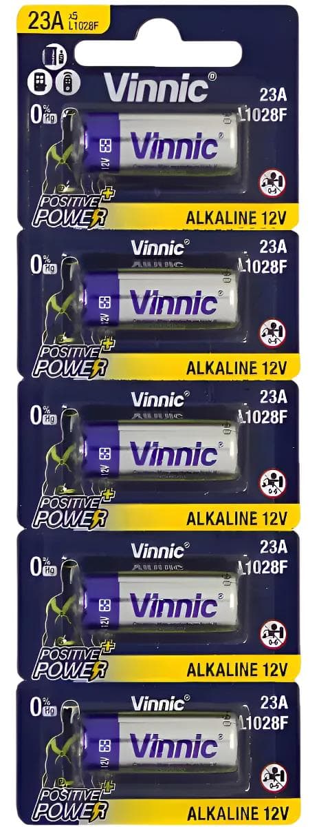 BLISTER DE PILAS VINNIC ALCALINA 23A 12W X5 UNIDADES (L1028F)
