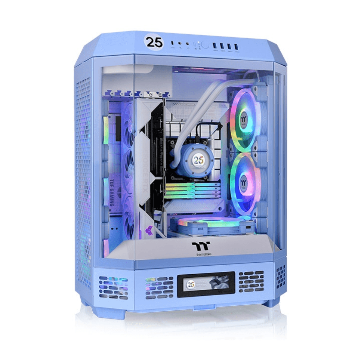 Gabinete TT The Tower 600 Mid-Tower TG x3 Fan x2 Hydrangea Blue (5684) · Thermaltake · Fan