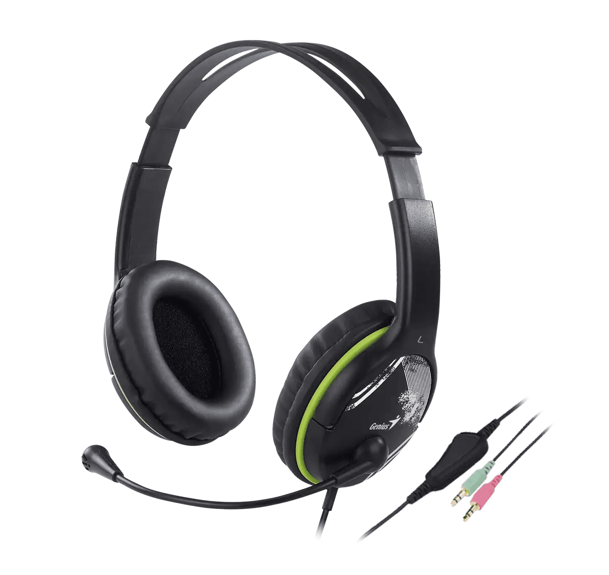 Auricular c/Mic Genius HS-400A,Green,+Single Jack Cable (2091) · Genius