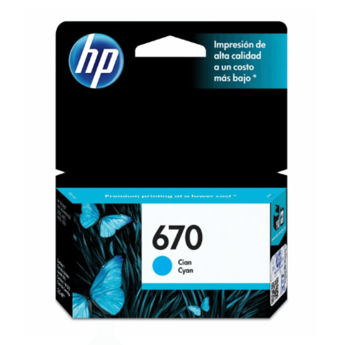 HP 670 CYAN INK CARTRIDGE CZ114AL (9997) · HP · Cartucho de tinta