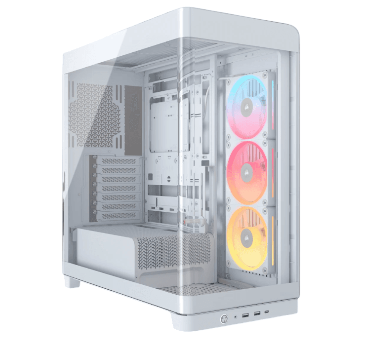 Gabinete Corsair FRAME 4500X LX-R RGB Mid-Tower TG White (2800) · Corsair · Gamer/con vidrio