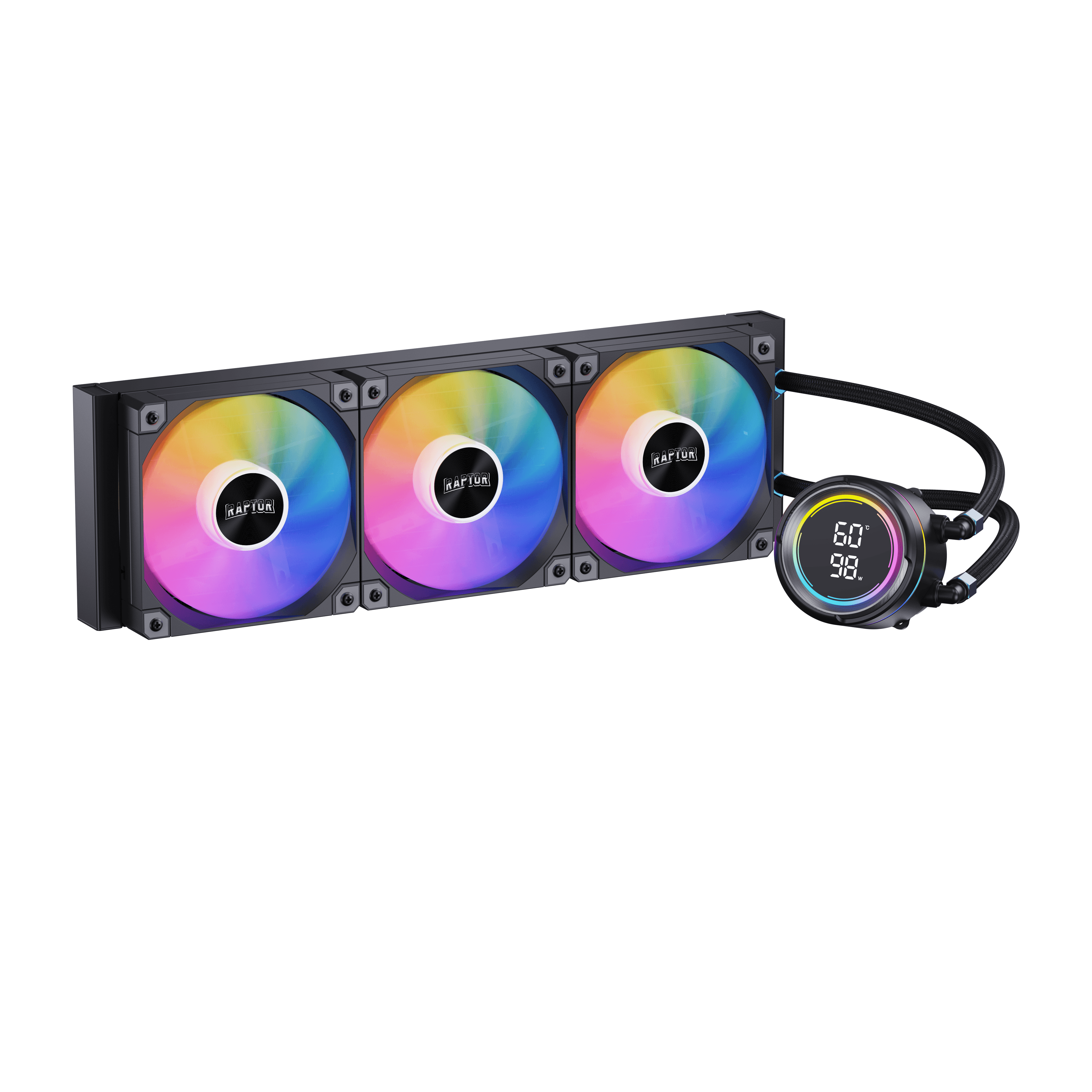 Water Cooling Raptor Aqua Pro 360 Display 3x CPU Cooler 360mm Negro (7688) · RAPTOR · Watercooler
