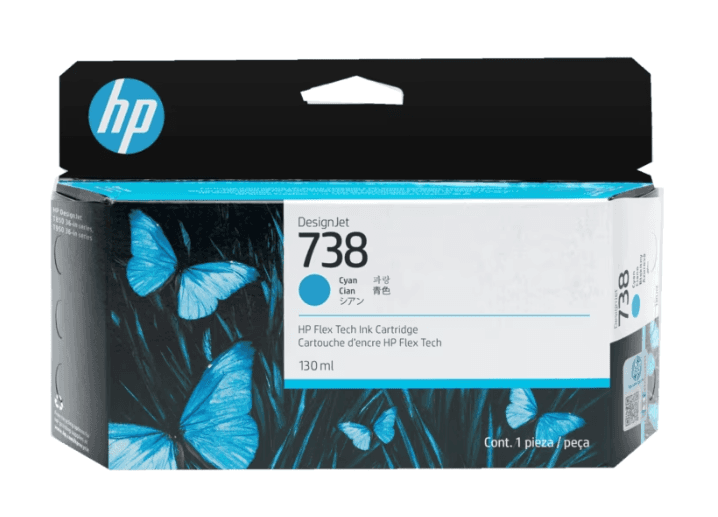 498N5A HP 738 130-ml Cyan DesignJet Ink (8860) · HP