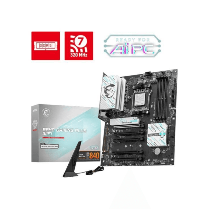 Mother MSI B840 GAMING PLUS WIFI DDR5 AM5 (Serie 7000/8000/9000) (6589) · MSI · AMD AM5