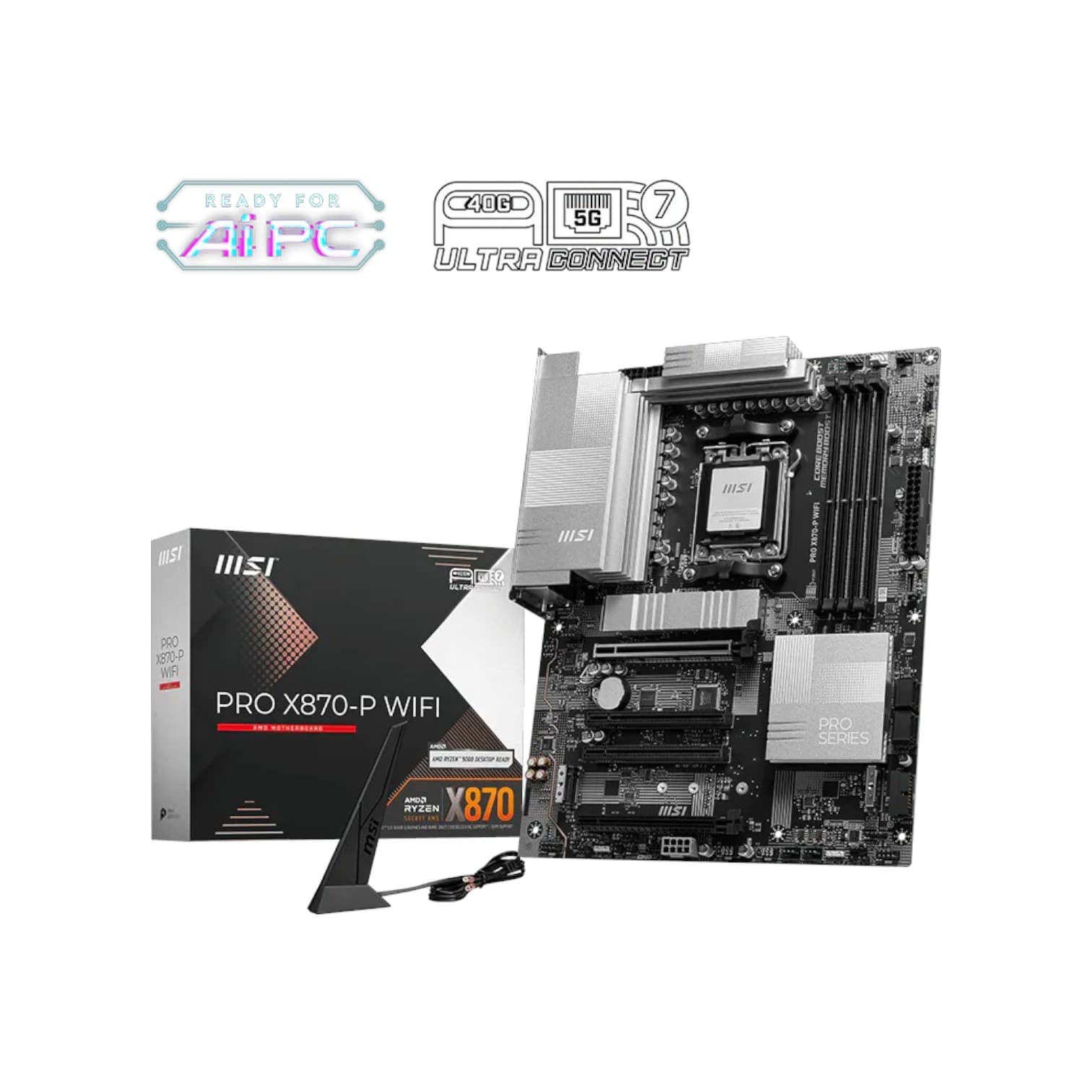 Mother MSI PRO X870-P WIFI DDR5 AM5 (Serie 7000/8000/9000) (6339) · MSI · AMD AM5