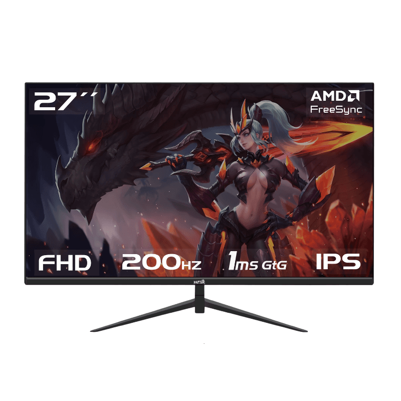 Monitor Gamer Raptor Hawk Eye 27 Frameless IPS FHD 200Hz 1Ms HDMI-DP Negro (3385) (II) · RAPTOR · Video