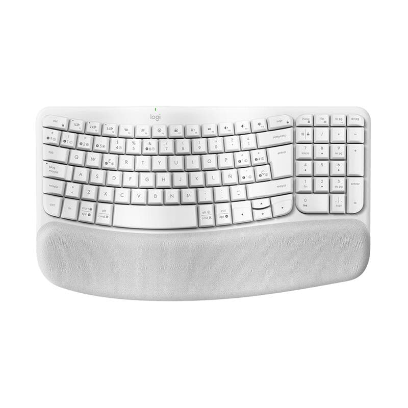 Teclado Inalámbrico Logitech Ergonómico Wave Keys White · Logitech · Inalámbrico