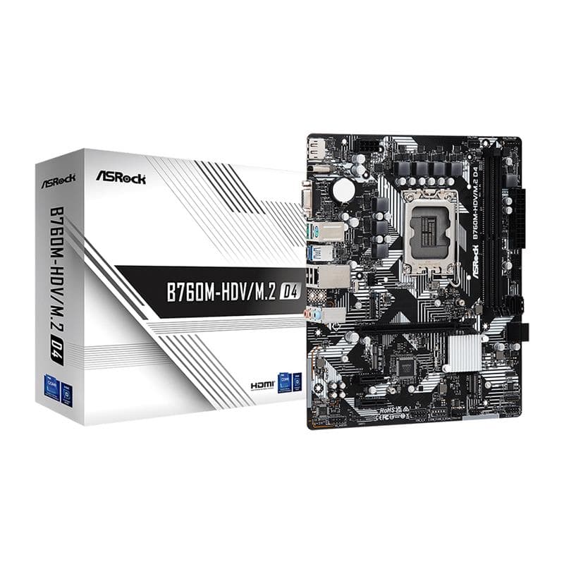 Motherboard ASRock MB-B760M-HDV/M.2 Intel® Socket 1700 12/13ma. Gen. DDR4 · AsRock · Intel 1700
