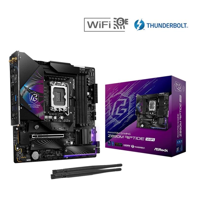 Motherboard ASRock Phantom Gaming Z890M Riptide Wi-Fi Intel® Socket 1851 12 · AsRock · Intel 1851