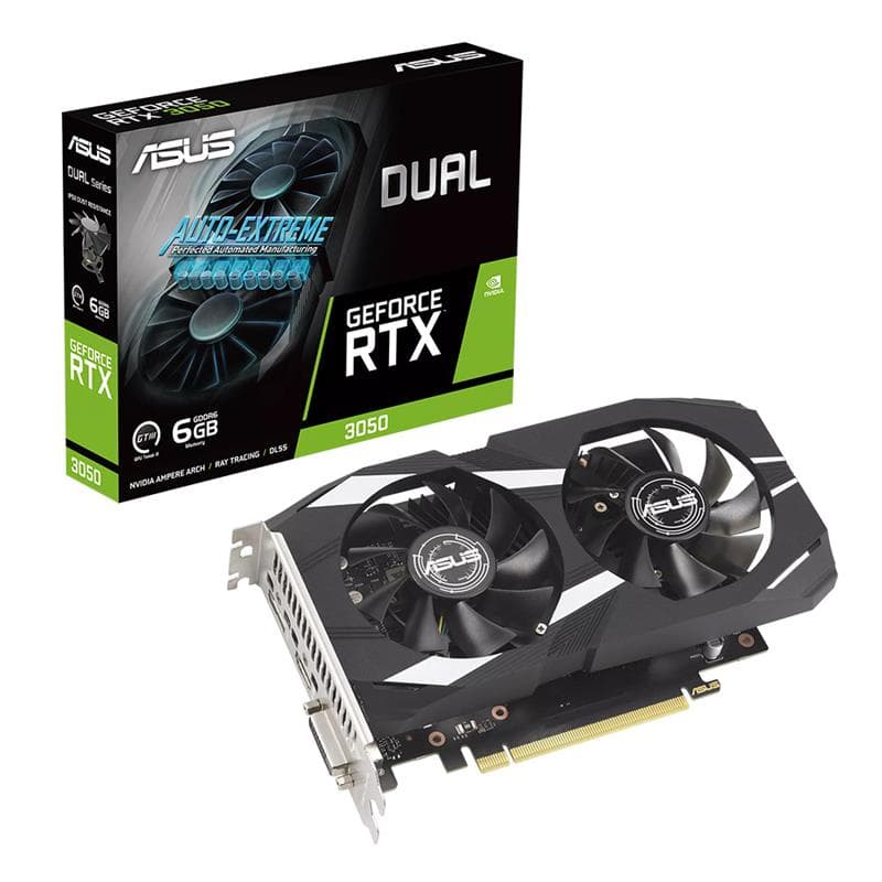 Placa de Video ASUS Dual GeForce RTX™ 3050 OC Edition 6GB GDDR6 · Asus · NVIDIA RTX