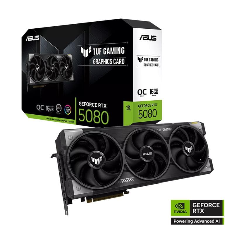 Placa de Video ASUS TUF Gaming GeForce RTX™ 5080 OC Edition 16GB GDDR7 · Asus · NVIDIA RTX