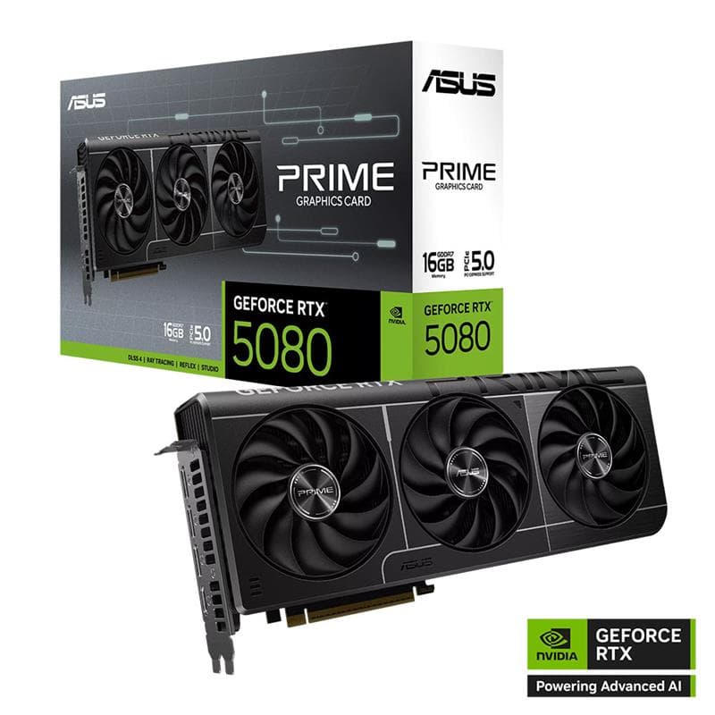 Placa de Video ASUS Prime GeForce RTX™ 5080 16GB GDDR7 · Asus · NVIDIA RTX