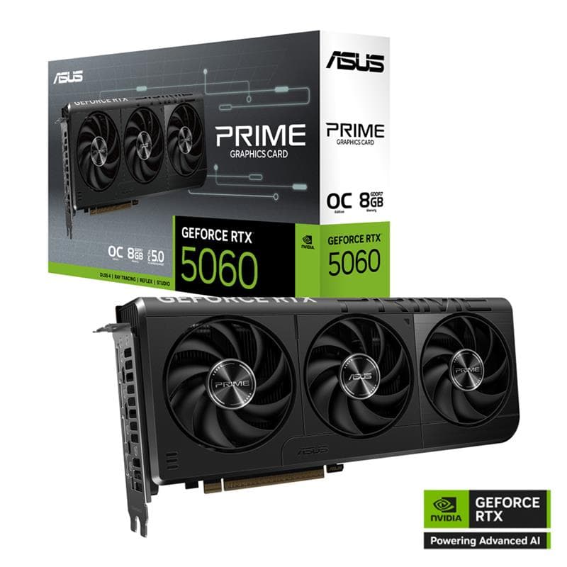 Placa de Video ASUS PRIME GeForce RTX™ 5060 8GB GDDR7 OC Edition · Asus · NVIDIA RTX