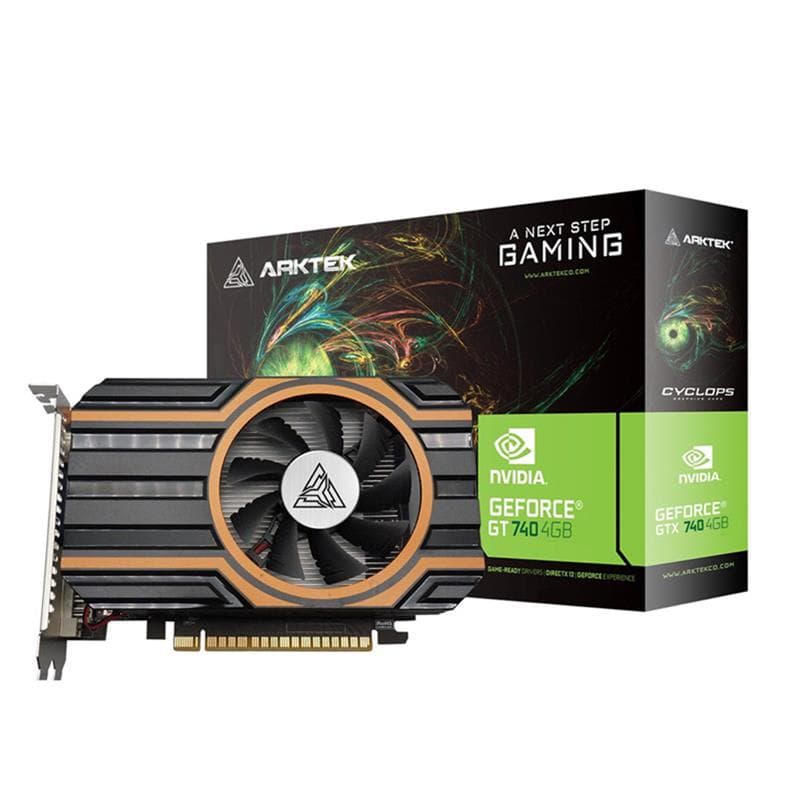 Placa de Video ARKTEK GeForce GT740 4GB DDR5 128Bit ATX Single Fan · Arktek