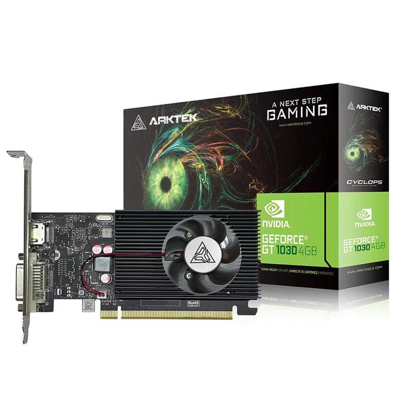 Placa de Video ARKTEK GeForce GT1030 4GB DDR4 64Bit Low Profile · Arktek