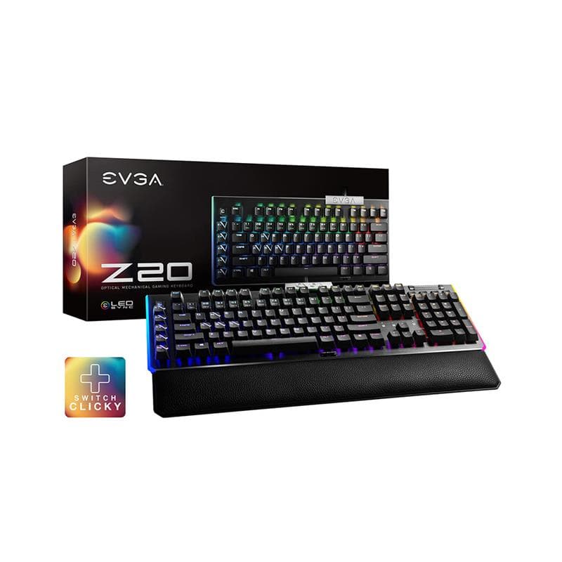 Teclado EVGA Z20 RGB Gaming RGB Optical Mechanical (Clicky Switch) · EVGA